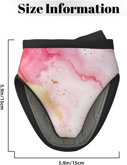 Mini Oven Mitts Pastel Light Pink Marble Oven Mitt 2-Pack Set Silicone Grip Kitchen Gloves Heat Resistant 5.9”x5.9” Hanging Loop Mittens for Cooking Baking BBQ
