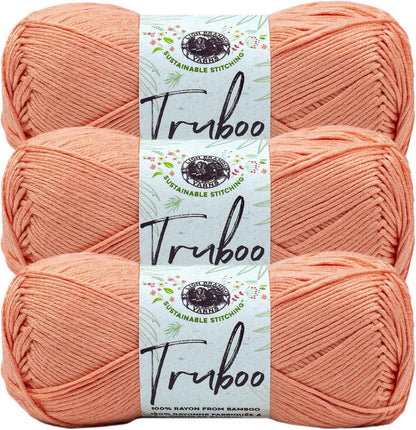 Truboo Knit & Crochet Yarn, Coral, Orange, 3 Pack