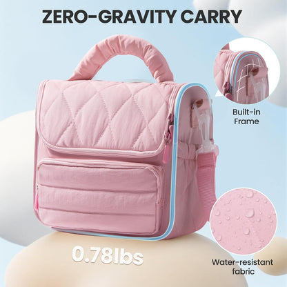Insulated Lunch Bags for Women, Meal Prep Kit with Containers & XL Ice Pack,Cute Quilted Lunch Box, Lightweight Puffy Padded Lunch Tote, Reusable for Work Picnic Travel