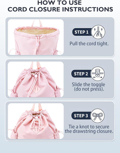 Drawstring Gym Backpack with Shoe Compartment and Wet Pocket, Pink