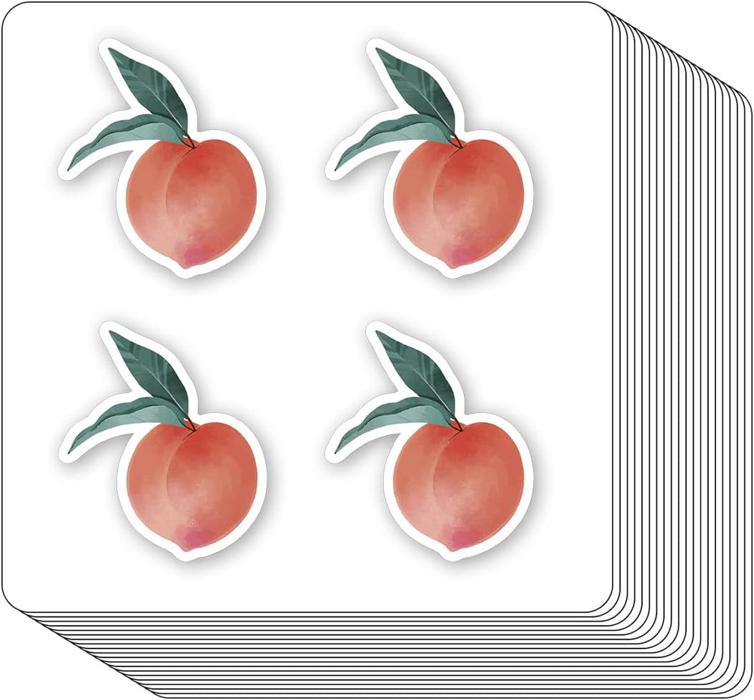 Peach Fruit Stickers 1in for Scrapbooking, Arts, Craft, Kids DIY, Journals 80-Pack