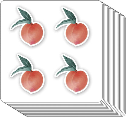 Peach Fruit Stickers 1in for Scrapbooking, Arts, Craft, Kids DIY, Journals 80-Pack
