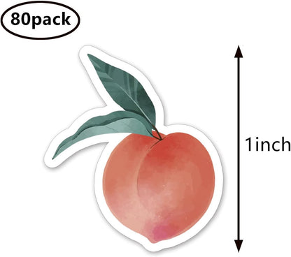 Peach Fruit Stickers 1in for Scrapbooking, Arts, Craft, Kids DIY, Journals 80-Pack