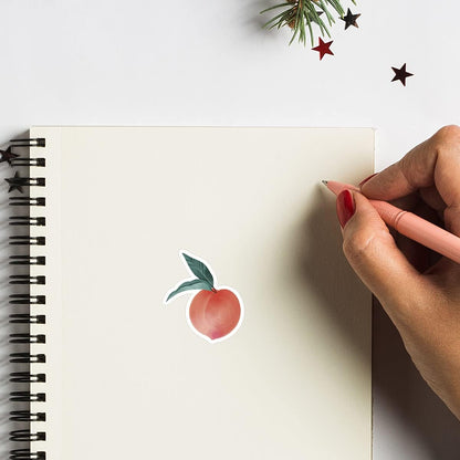 Peach Fruit Stickers 1in for Scrapbooking, Arts, Craft, Kids DIY, Journals 80-Pack