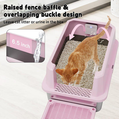 High-Sided Large Cat Litter Box: 2-Pack for Multi-Cat Use