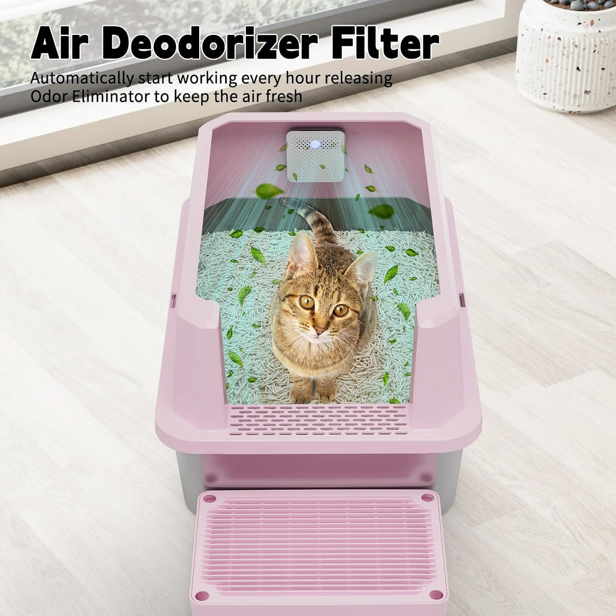 High-Sided Large Cat Litter Box: 2-Pack for Multi-Cat Use