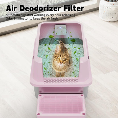 High-Sided Large Cat Litter Box: 2-Pack for Multi-Cat Use