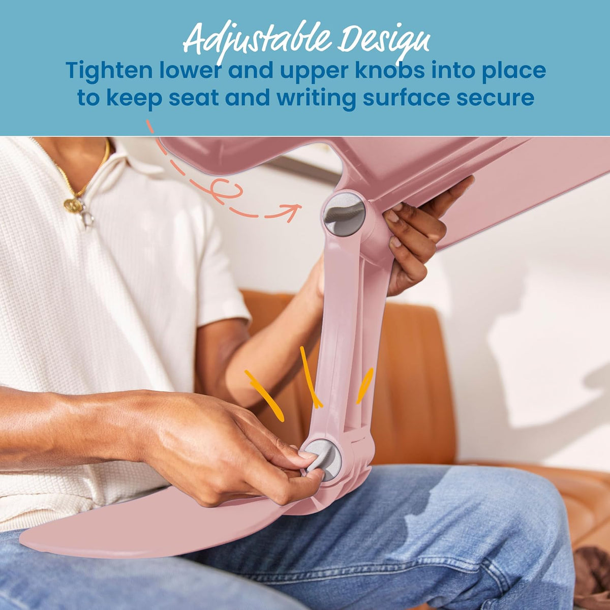 The Surf Folding Portable Lap Desk, Large, Flexible Seating, Pink