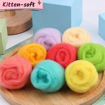 Wool Roving Yarn, 100G/3.53OZ Soft Felting Wool Pure Chunky Roving Yarn Bulk for Needle Felting Knitting Blanket Spinning Weaving DIY Craft,Rouge Pink