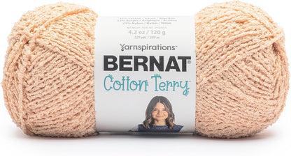 Cotton Terry Yarn for Crocheting Soft, Pale Peach, 3-Pack