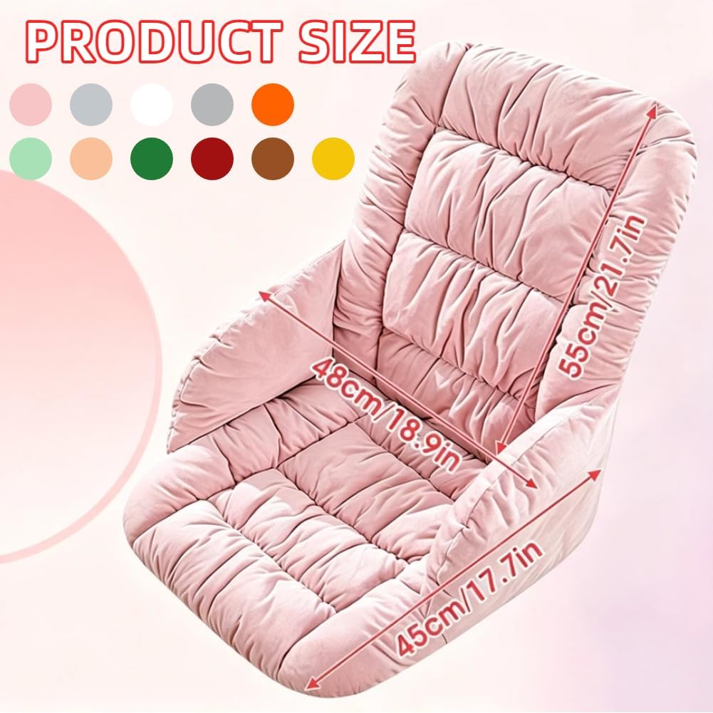 Desk Chair Cushion Office Chair Pad with High Back Support Seat Cushion with Non-Slip Bottom for Office Car Home Dining Room Kitchen