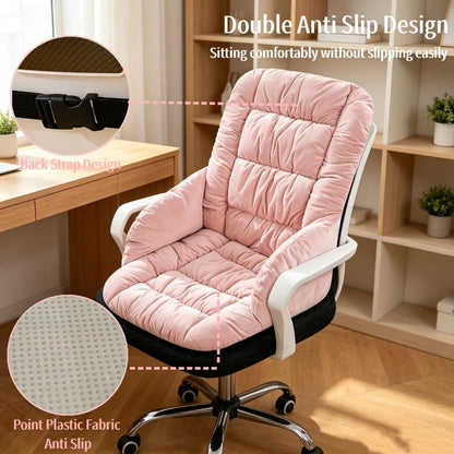 Desk Chair Cushion Office Chair Pad with High Back Support Seat Cushion with Non-Slip Bottom for Office Car Home Dining Room Kitchen