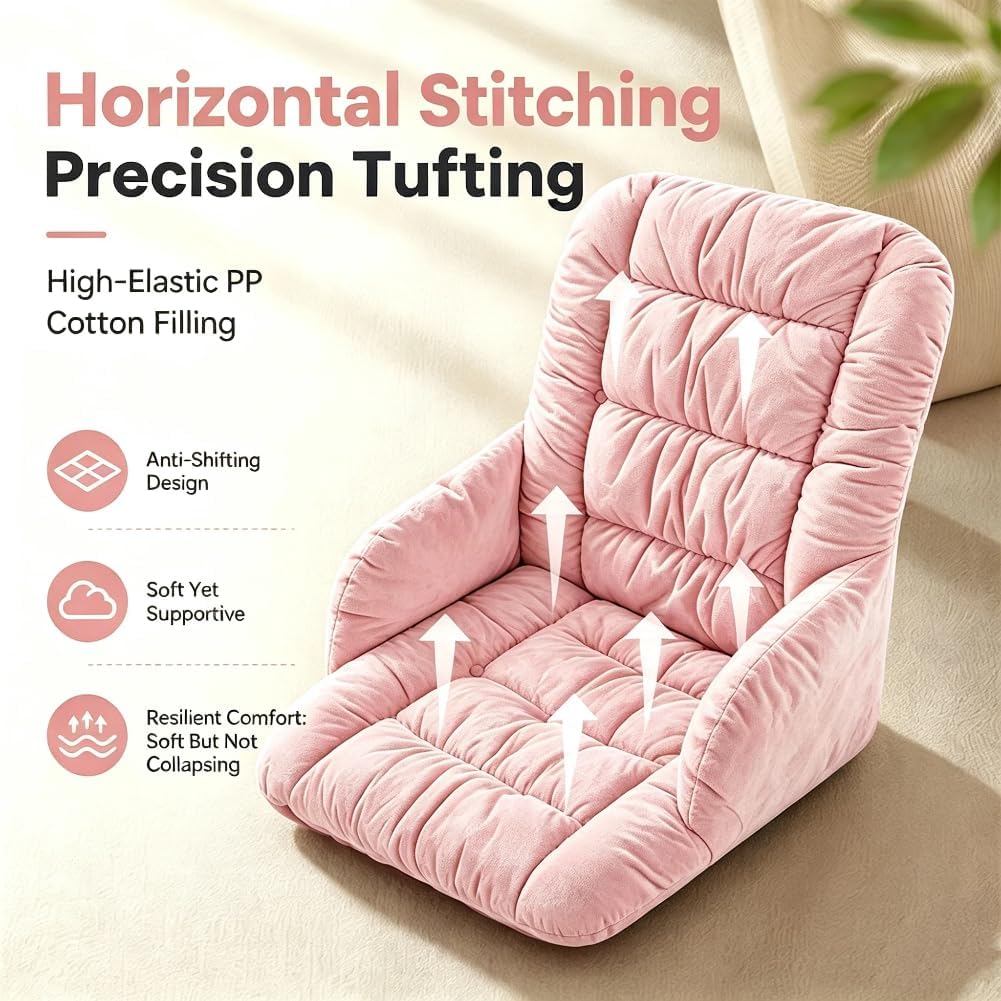 Desk Chair Cushion Office Chair Pad with High Back Support Seat Cushion with Non-Slip Bottom for Office Car Home Dining Room Kitchen