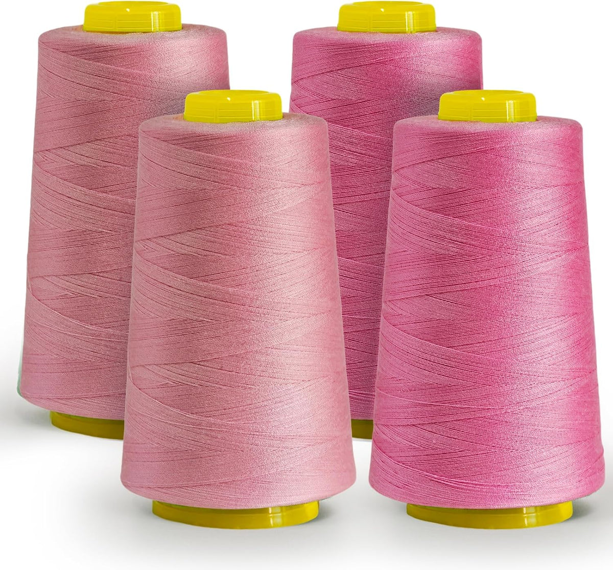 Pink Polyester Sewing Thread, 4-Pack 12,000 Yds, for Serger & Quilting
