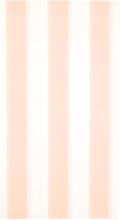 Bonjour Fete Peach Cabana Stripe Paper Guest Towels | Disposable, 3-Ply Napkins | Premium Party Supplies & Decor | Holidays, Kids Themed Birthday Parties., Girl | Pack of 20, 4.25" x 7.75"