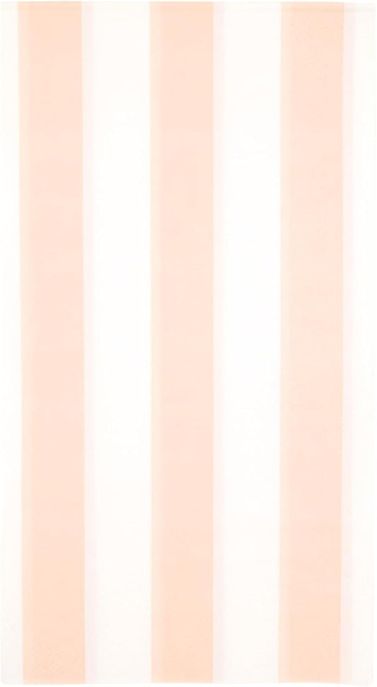 Bonjour Fete Peach Cabana Stripe Paper Guest Towels | Disposable, 3-Ply Napkins | Premium Party Supplies & Decor | Holidays, Kids Themed Birthday Parties., Girl | Pack of 20, 4.25" x 7.75"