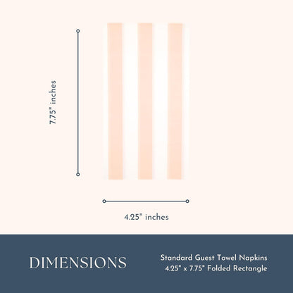 Bonjour Fete Peach Cabana Stripe Paper Guest Towels | Disposable, 3-Ply Napkins | Premium Party Supplies & Decor | Holidays, Kids Themed Birthday Parties., Girl | Pack of 20, 4.25" x 7.75"