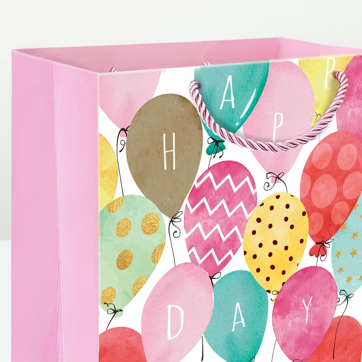 Pink Birthday Gift Bags for Women Girls Teens, 2 Pack Medium, Tissue Paper
