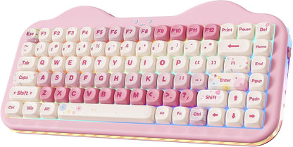 YUNZII C75 Cute 75% Wireless Mechanical Keyboard (Pink, Candy Switch)