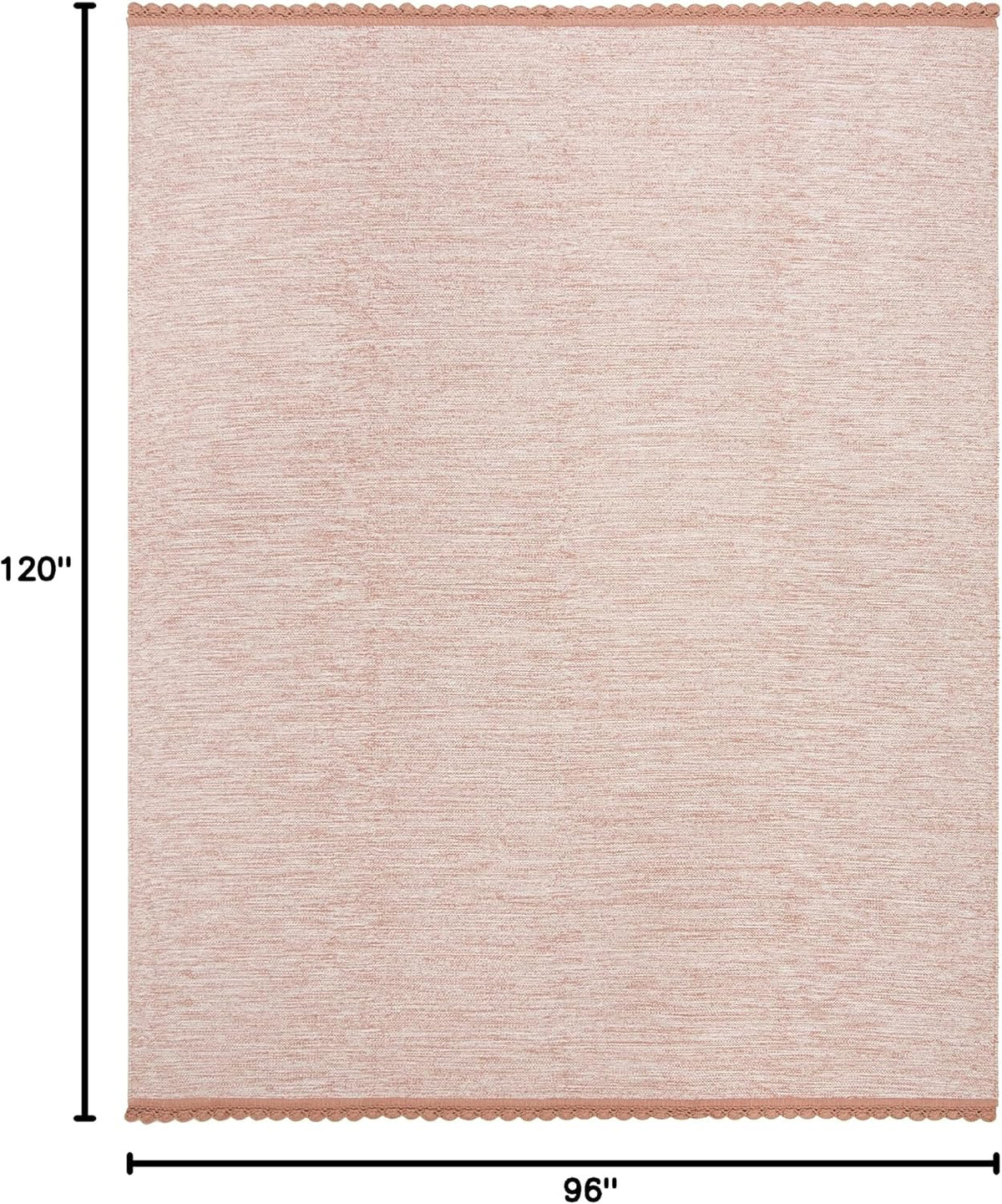 Area Rug 8x10 - Montauk Collection - Large - Peach, Handmade Cotton, Ideal for Living Room, Bedroom, Office, Dining Space (MTK615O)