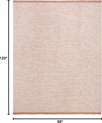 Area Rug 8x10 - Montauk Collection - Large - Peach, Handmade Cotton, Ideal for Living Room, Bedroom, Office, Dining Space (MTK615O)