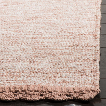 Area Rug 8x10 - Montauk Collection - Large - Peach, Handmade Cotton, Ideal for Living Room, Bedroom, Office, Dining Space (MTK615O)