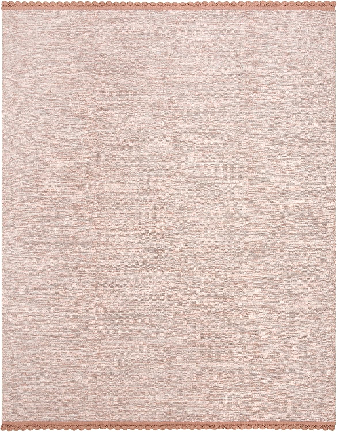 Area Rug 8x10 - Montauk Collection - Large - Peach, Handmade Cotton, Ideal for Living Room, Bedroom, Office, Dining Space (MTK615O)