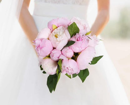 Pink Peonies Silk Flowers 2 Bouquets Pink Fake Peonies 14 Heads Faux Peony Flowers with Stems for Wedding Decoration Bride Bouquet Faux Flowers Crafts Floral Arrangement (Multi-Pink)
