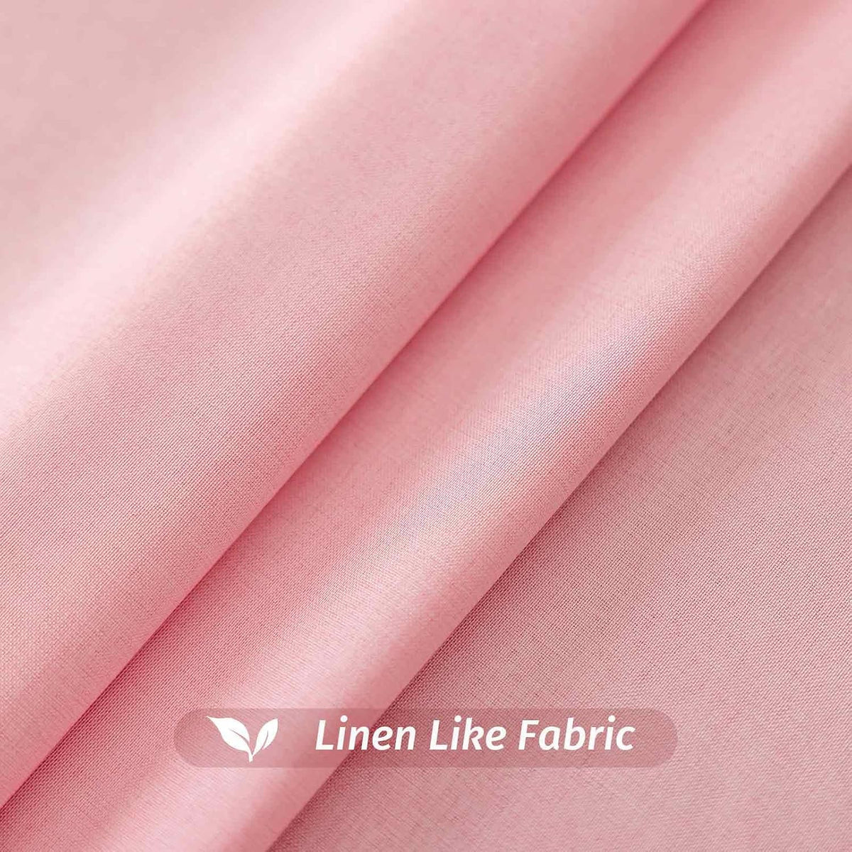 Round Tablecloth, 70 inch Diameter, Faux Linen Table Cloth, Water Resistant Spill-Proof Wipeable Polyester Dining Table Cover for Preppy Cafe Restaurant Buffet Tabletop Decoration, Pink
