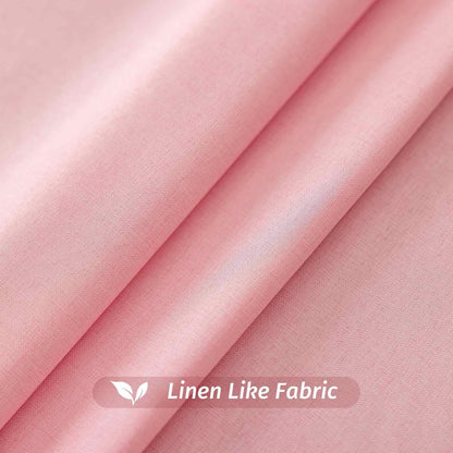 Round Tablecloth, 70 inch Diameter, Faux Linen Table Cloth, Water Resistant Spill-Proof Wipeable Polyester Dining Table Cover for Preppy Cafe Restaurant Buffet Tabletop Decoration, Pink