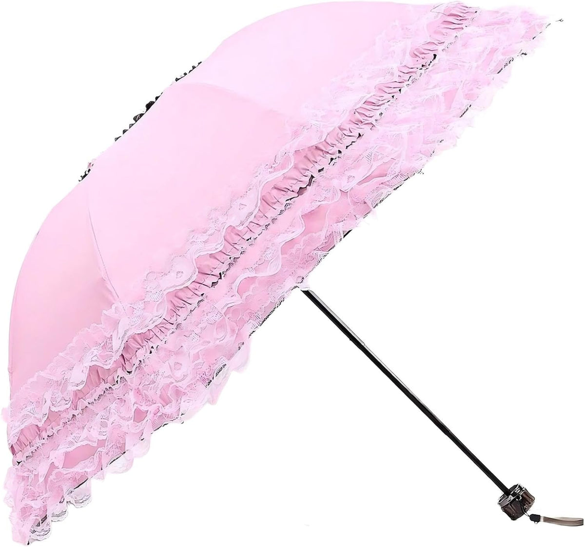 Folding Compact Umbrella for Women Lightweight Portable UPF 50+ Travel Parasol