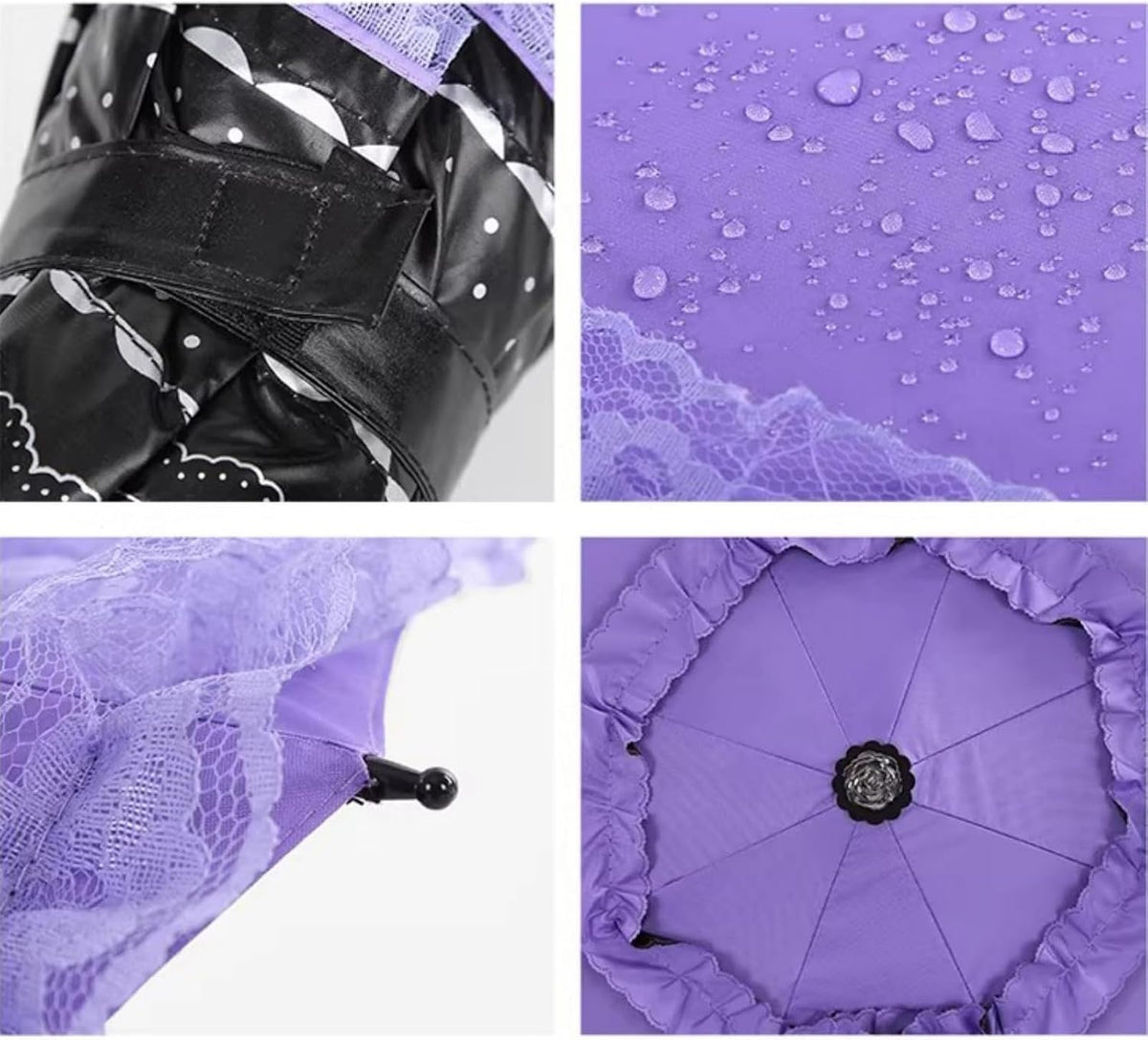Folding Compact Umbrella for Women Lightweight Portable UPF 50+ Travel Parasol