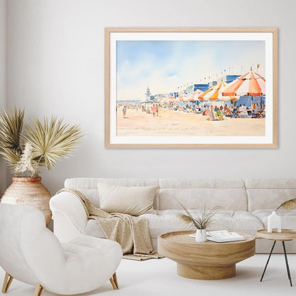 Pink Beach Canvas Wall Art Minimalist Coastal Prints Pastel Summer Posters Coastal Preppy Pictures Summer Aesthetic Painting Watercolor Beach Prints Boho Beach Posters for Bedroom 16x24inch No Frame