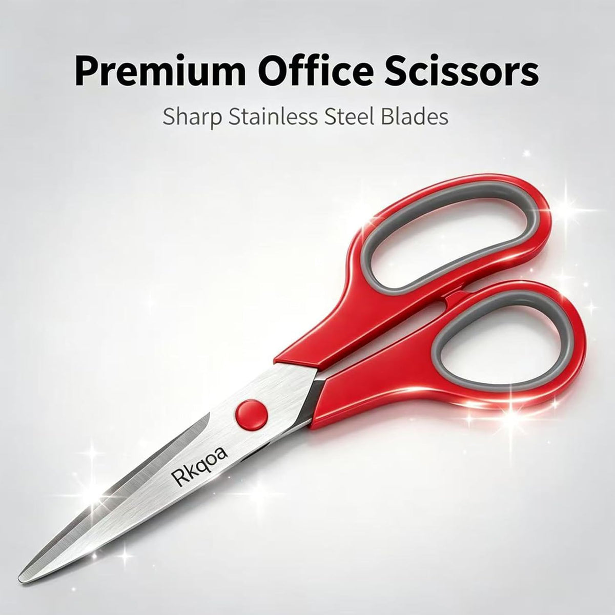 Pink Scissors Pack, Rkqoa 8" All Purpose Sharp Scissors for Everyday Use