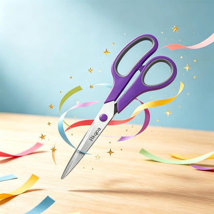 Pink Scissors Pack, Rkqoa 8" All Purpose Sharp Scissors for Everyday Use