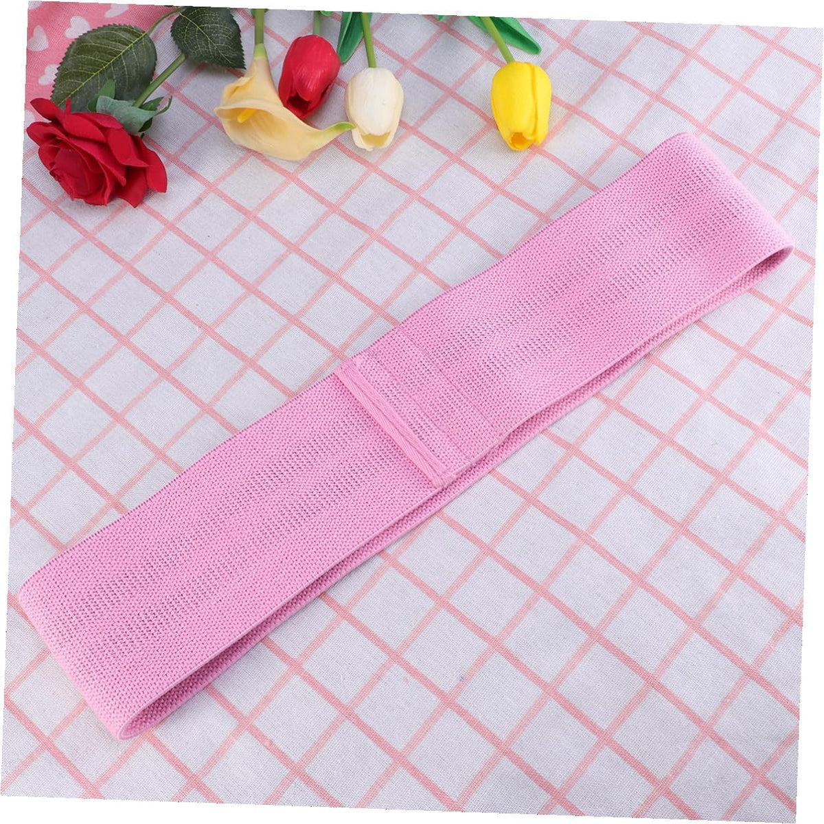 Hip Elastic Resistance Bands for Women Non-Slip Booty Builder for Leg Exercises and Butt Lifting Pink Fitness Loop for Squats and Gym Workout