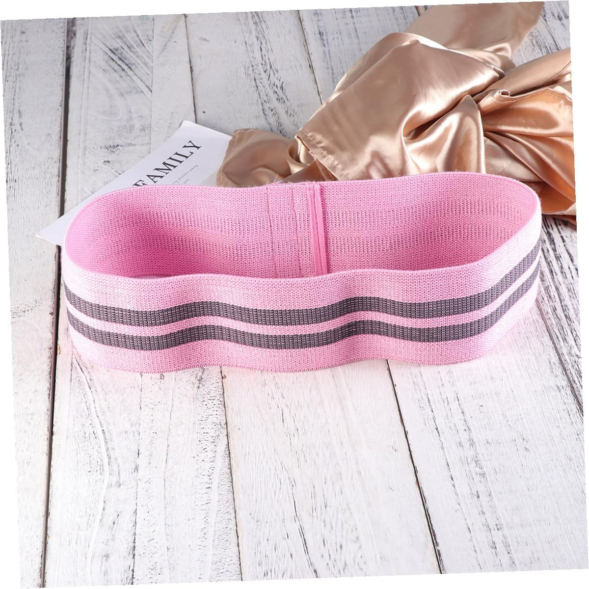 Hip Elastic Resistance Bands for Women Non-Slip Booty Builder for Leg Exercises and Butt Lifting Pink Fitness Loop for Squats and Gym Workout