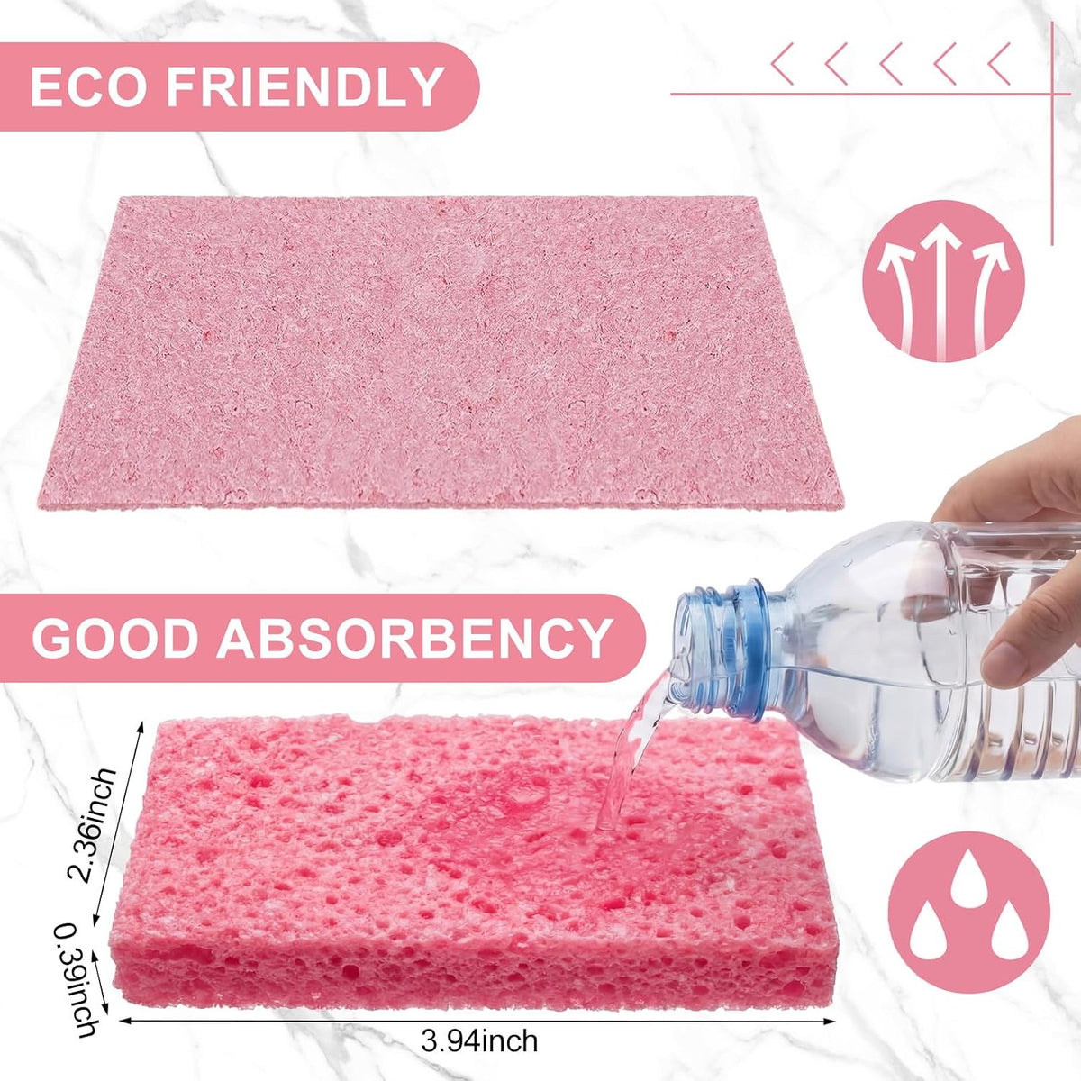 100 Pcs Sponges Bulk Sponges Kitchen Compressed Sponge, Pink