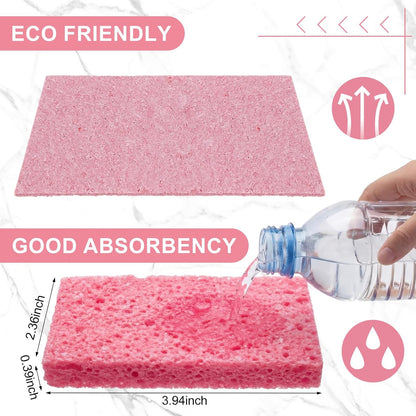 100 Pcs Sponges Bulk Sponges Kitchen Compressed Sponge, Pink