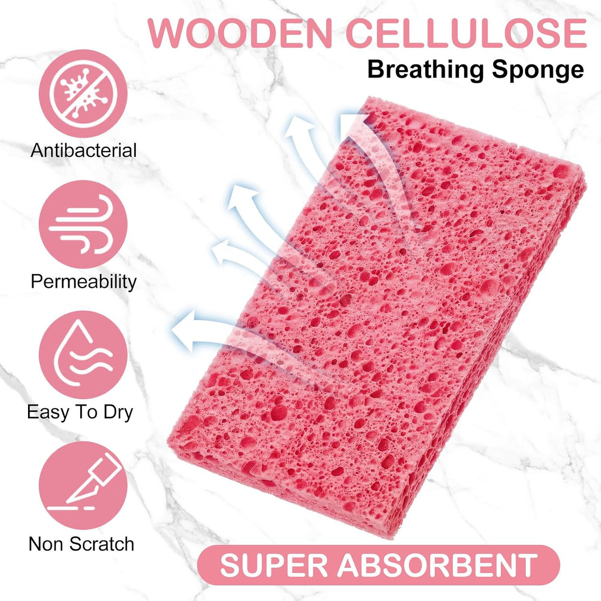 100 Pcs Sponges Bulk Sponges Kitchen Compressed Sponge, Pink