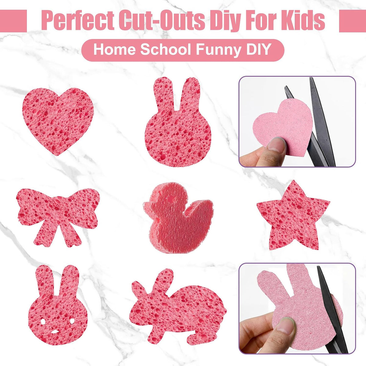 100 Pcs Sponges Bulk Sponges Kitchen Compressed Sponge, Pink