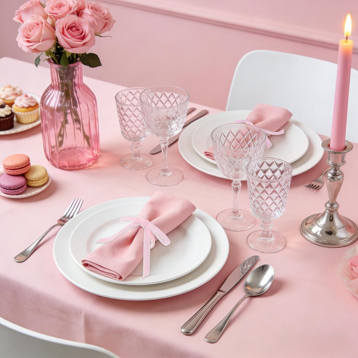 12 Pcs Pink Velvet Napkin Ring Weeding Bow Napkins Rings Holders Pink Chic Velvet Napkin Buckle for Holiday Birthday Dinner Baby Shower Party Table Decoration