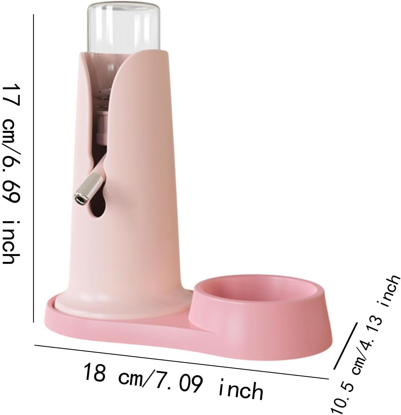 Hamster Drinking Feeder Pet Water Bottle Drinking Fountain Cage Dispenser Automatic Drinking Feeder Portable Bottle No Detachable Base Tra, Pink