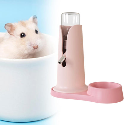 Hamster Drinking Feeder Pet Water Bottle Drinking Fountain Cage Dispenser Automatic Drinking Feeder Portable Bottle No Detachable Base Tra, Pink