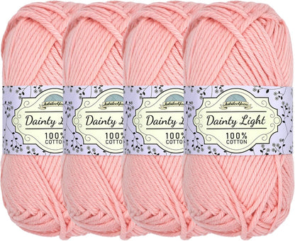 JubileeYarn Dainty Light Yarn - Peach - 4 Skeins