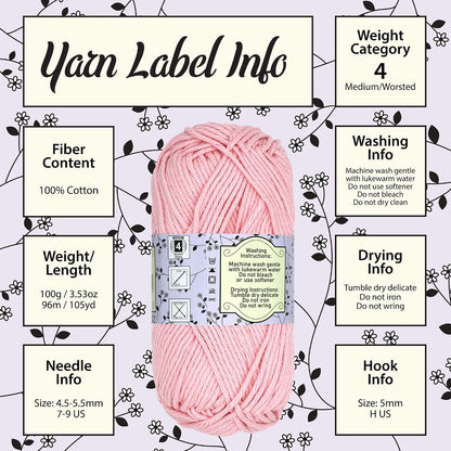 JubileeYarn Dainty Light Yarn - Peach - 4 Skeins