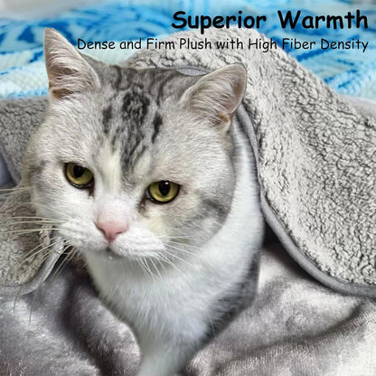 Waterproof and Pee Proof Pet Blanket, Furniture Protector Cover for Bed Sofa Couch, Machine Washable, Warm Sherpa Flannel Blanket for Small Medium Large Dogs Cats (Pink, L)