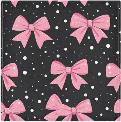 YETTASBIN Pink Bows Dot Cloth Napkins Set of 1, Reusable Washable Oversized Table Napkins for Family Wedding Dinner Party Home Decor, 20 Inch