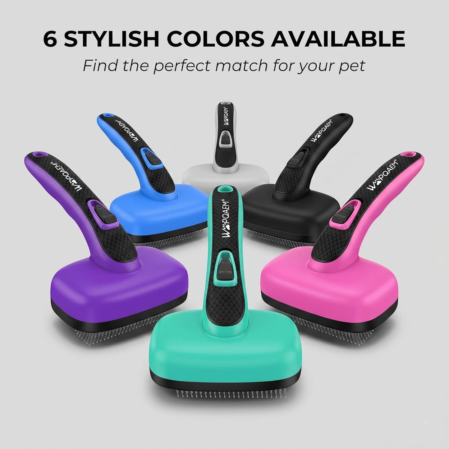 Self Cleaning Slicker Brush for Dog and Cat Deshedding, Pink | Shedding Brush for Dogs & Cats, One-Click Retractable Bristles for Easy Cleaning Flying Hair at Home