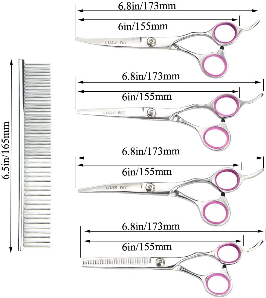 Professional PET DOG Grooming scissors suit,Cutting&Curved&Thinning shears (6.0")